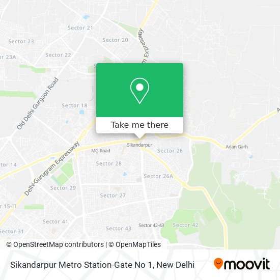 Sikandarpur Metro Station-Gate No 1 map
