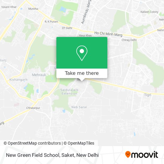 New Green Field School, Saket map