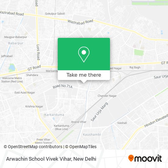 Arwachin School Vivek Vihar map