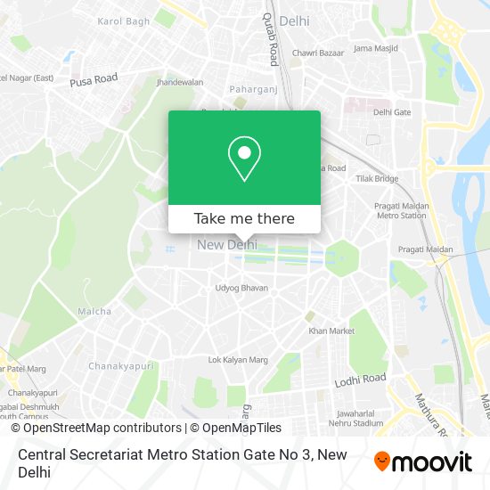 Central Secretariat Metro Station Gate No 3 map