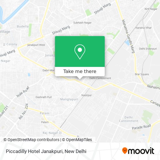 Piccadilly Hotel Janakpuri map