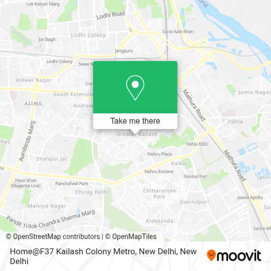Home@F37 Kailash Colony Metro, New Delhi map