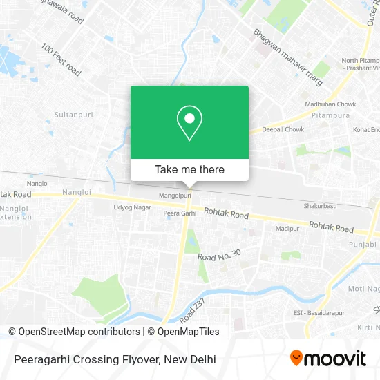 Peeragarhi Chowk Flyover map