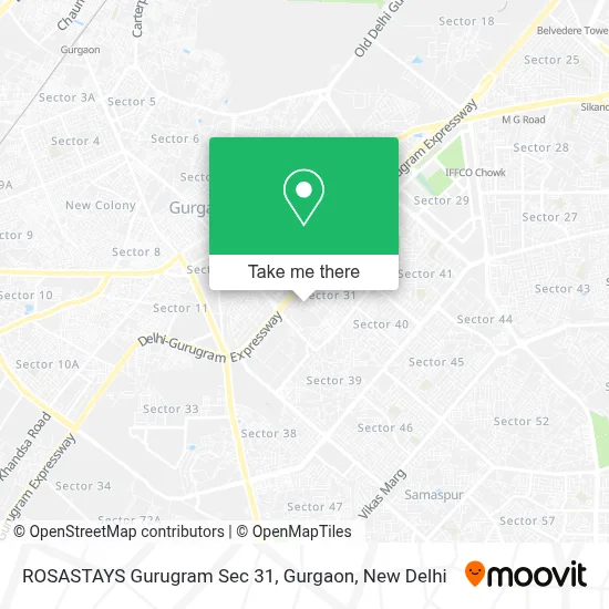 ROSASTAYS Gurugram Sec 31, Gurgaon map