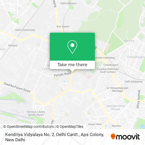 Kendriya Vidyalaya No. 2, Delhi Cantt., Aps Colony map