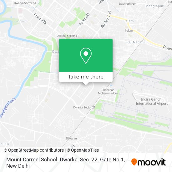 Mount Carmel School. Dwarka. Sec. 22. Gate No 1 map