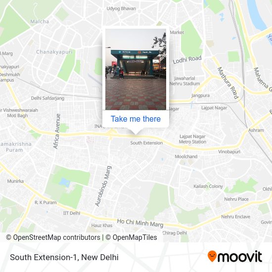 How to get to South Extension1 in Delhi by bus, metro or train?