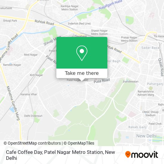 Cafe Coffee Day, Patel Nagar Metro Station map