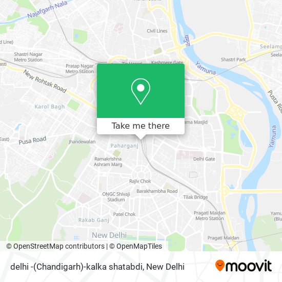 delhi -(Chandigarh)-kalka shatabdi map