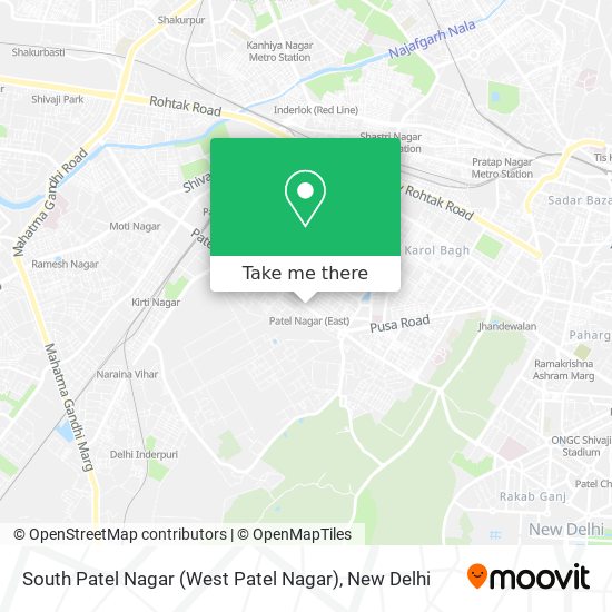 South Patel Nagar (West Patel Nagar) map
