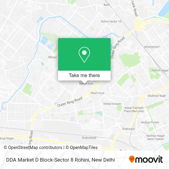 Dda Market D Block-Sector 8 Rohini map