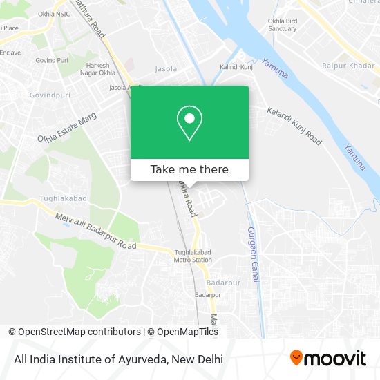 All India Institute of Ayurveda map