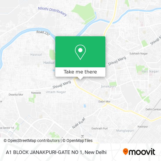 A1 BLOCK JANAKPURI-GATE NO 1 map