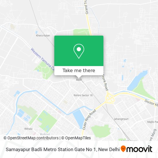 Samayapur Badli Metro Station Gate No 1 map