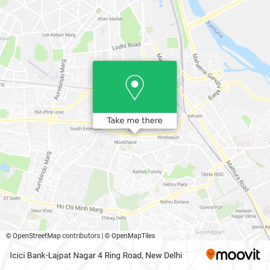 Icici Bank-Lajpat Nagar 4 Ring Road map