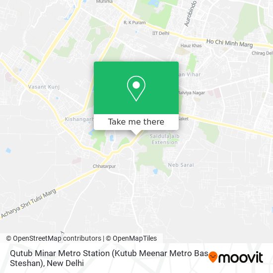 Qutub Minar Metro Station (Kutub Meenar Metro Bas Steshan) map