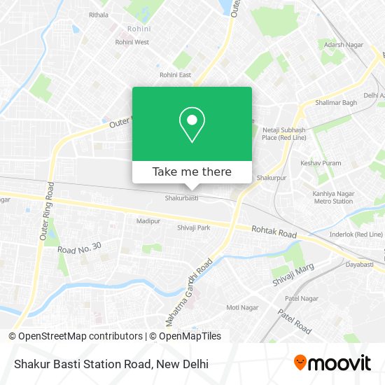 Shakur Basti Station Road map
