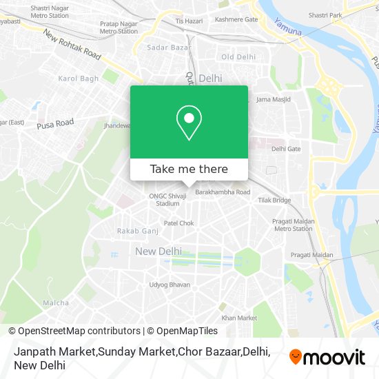 Janpath Market,Sunday Market,Chor Bazaar,Delhi map