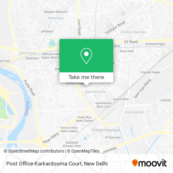 Post Office-Karkardooma Court map