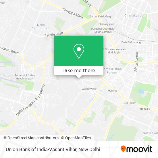 Union Bank of India-Vasant Vihar map