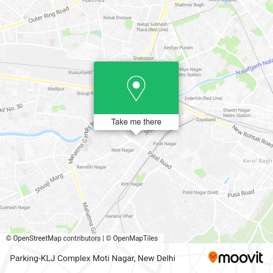 Parking-KLJ Complex Moti Nagar map