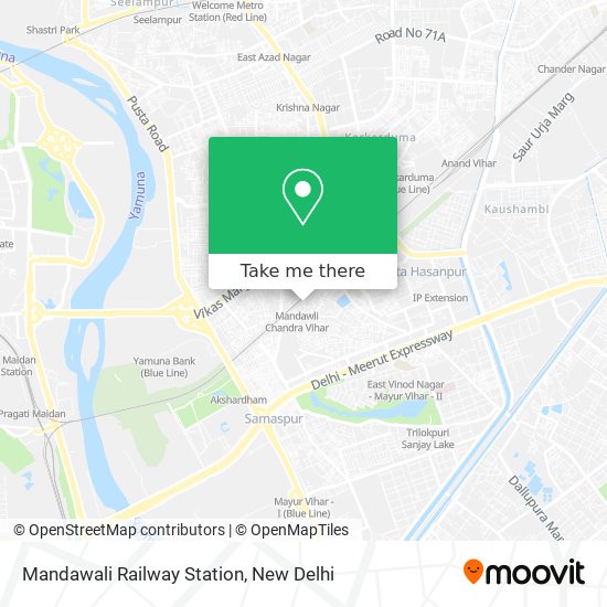 Mandawali Railway Station map