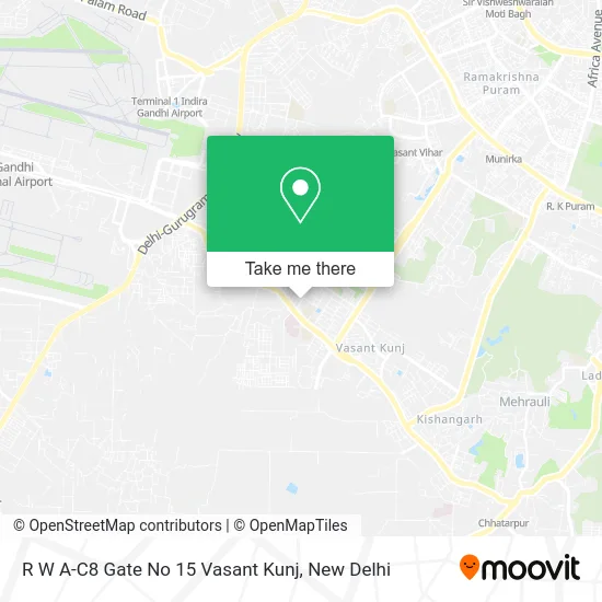 R W A-C8 Gate No 15 Vasant Kunj map