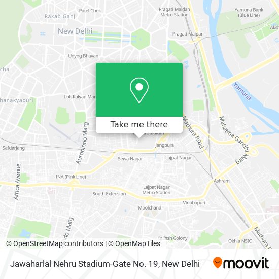 Jawaharlal Nehru Stadium-Gate No. 19 map