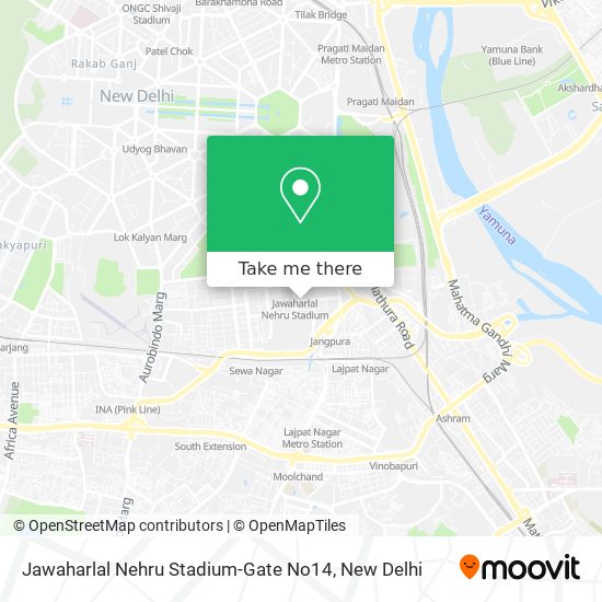 Jawaharlal Nehru Stadium-Gate No14 map