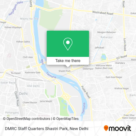 DMRC Staff Quarters Shastri Park map
