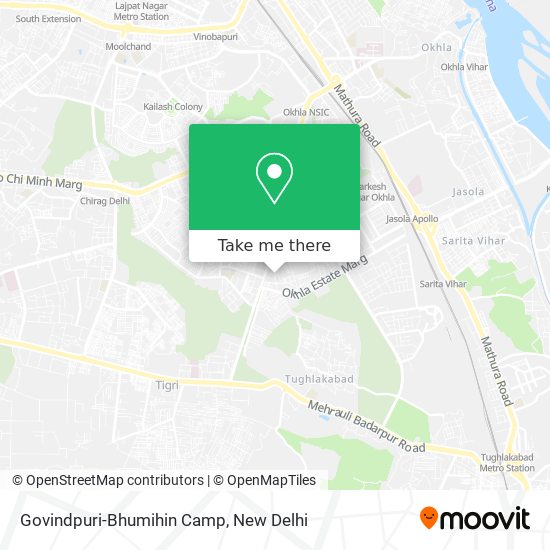 Govindpuri-Bhumihin Camp map