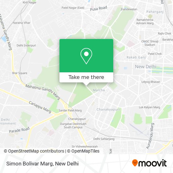 Simon Bolivar Marg map