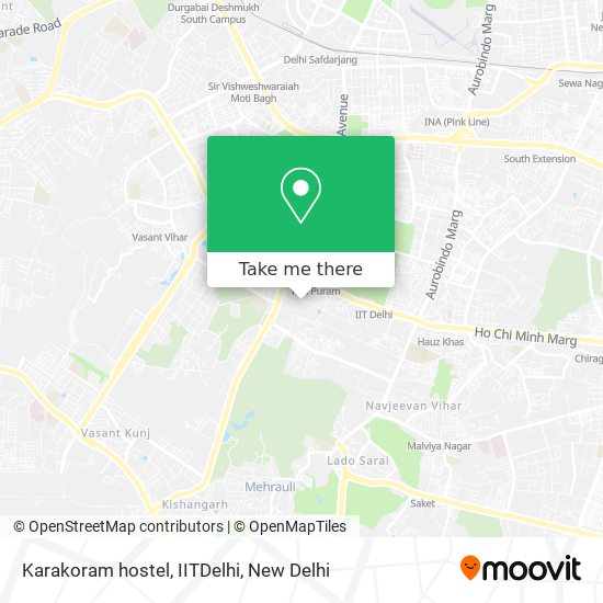 Karakoram hostel, IITDelhi map