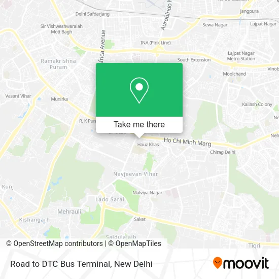 Road to DTC Bus Terminal map