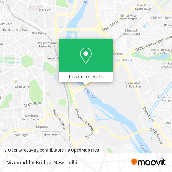 Nizamuddin Bridge map