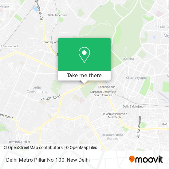 Delhi Metro Pillar No-100 map