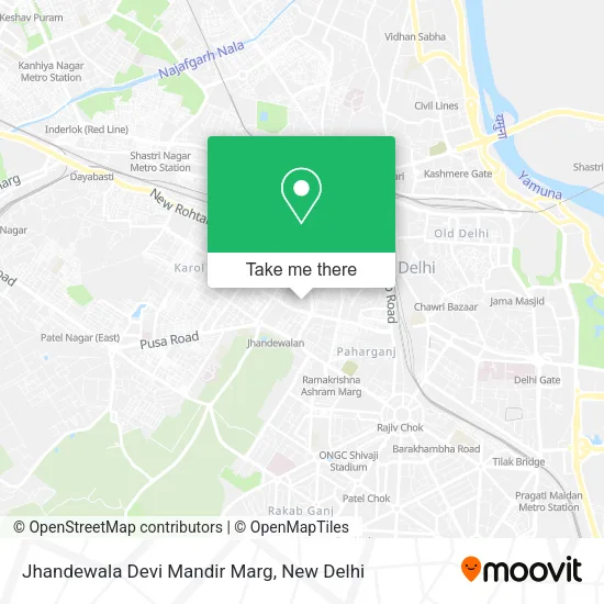 Jhandewala Devi Mandir Marg map