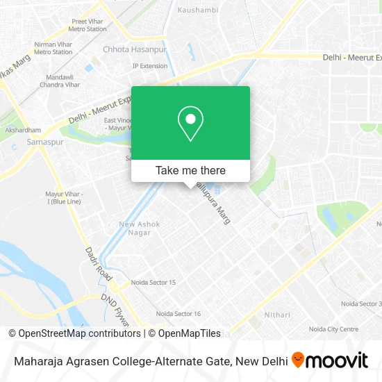 Maharaja Agrasen College-Alternate Gate map