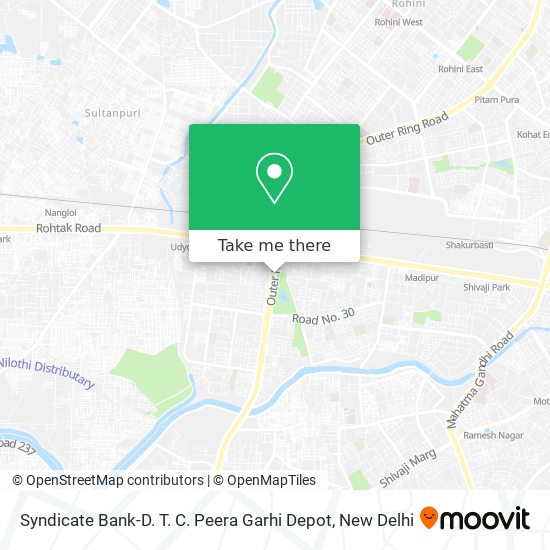 Syndicate Bank-D. T. C. Peera Garhi Depot map