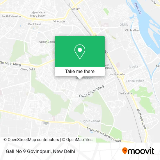 Gali No 9 Govindpuri map