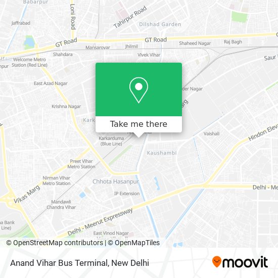 Anand Vihar Bus Terminal map