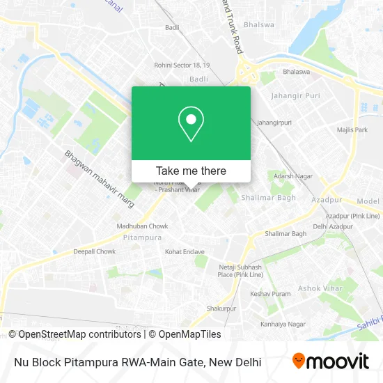 Nu Block Pitampura Rwa-Main Gate map