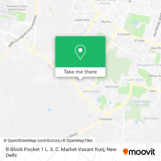 B Block Pocket 1 L. S. C. Market-Vasant Kunj map