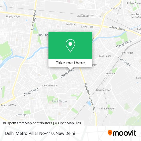 Delhi Metro Pillar No-410 map