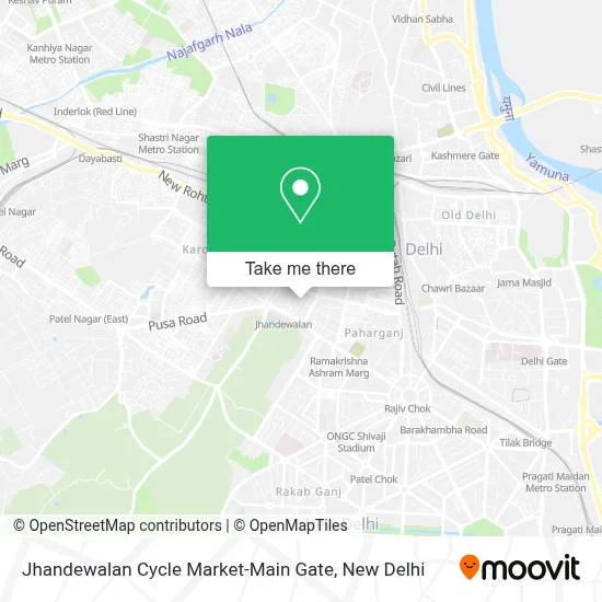 Jhandewalan Cycle Market-Main Gate map