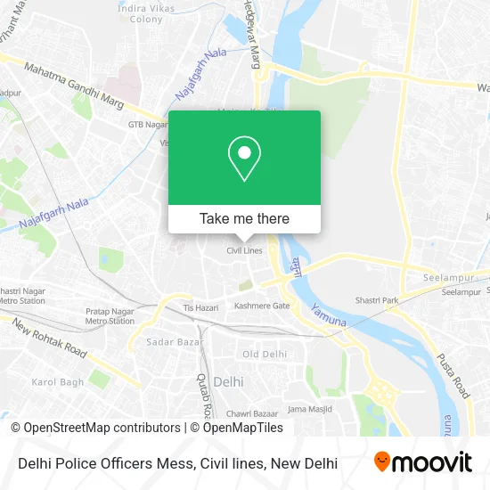 Delhi Police Officers Mess, Civil lines map