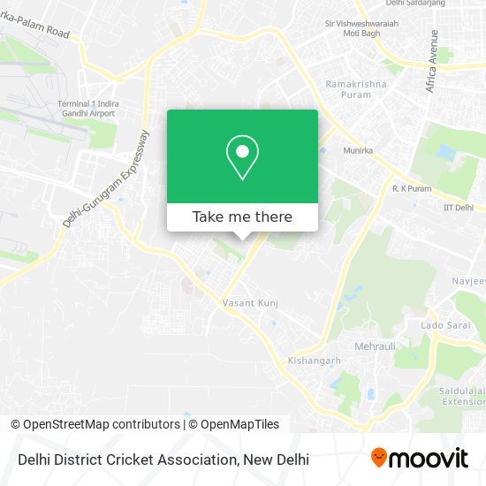 Delhi District Cricket Association map