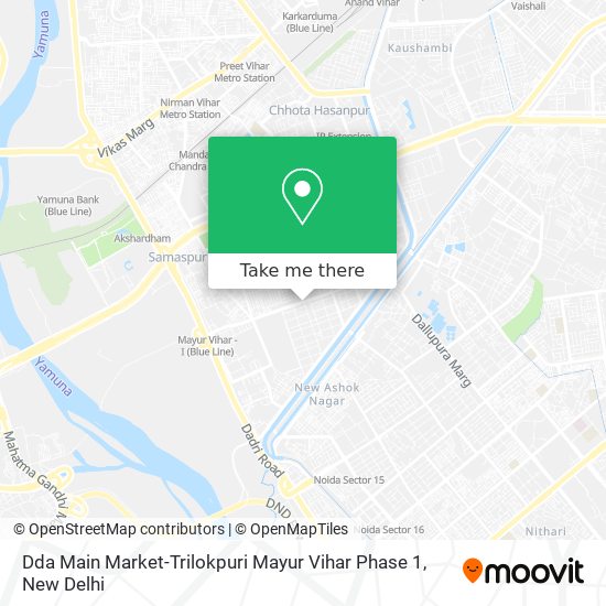 Dda Main Market-Trilokpuri Mayur Vihar Phase 1 map