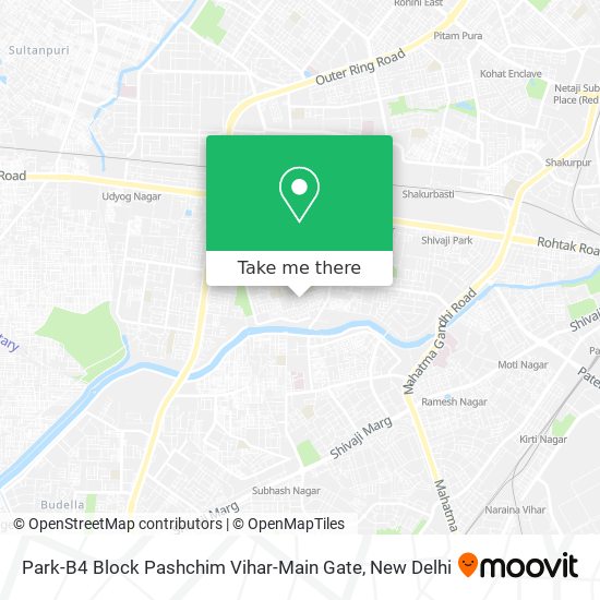 Park-B4 Block Pashchim Vihar-Main Gate map