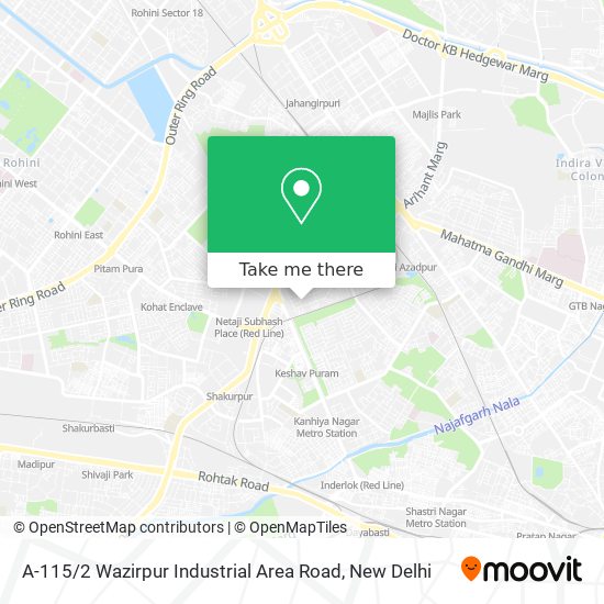 A-115 / 2 Wazirpur Industrial Area Road map